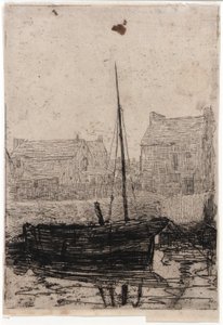 Boat Moored - Isle of Man by J. Alden Weir