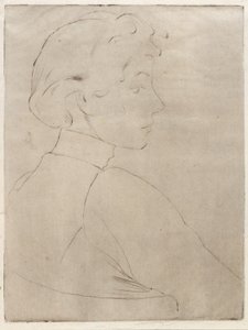 Large Head in Profile by J. Alden Weir