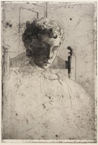 Woman Looking Down by J. Alden Weir