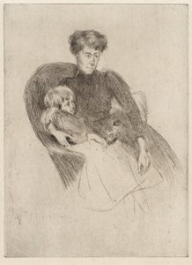 Woman and Child, Seated (Mother and Child with Toy) by J. Alden Weir