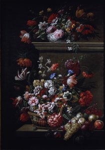 Still life of flowers by J B and Bogdany Jakob Monnoyer