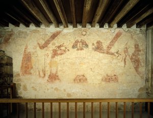 A 15th-century Mural on the East Wall of the Painted Chamber at Cleeve Abbey, Somerset, 1999 by J Bailey
