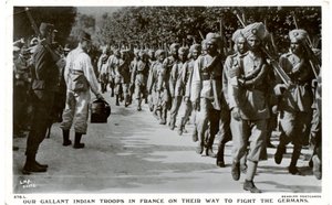 Our gallant Indian troops in France on their way to fight the Germans