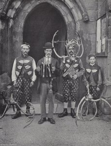 The Horn Dance, Abbots Bromley, Four of the Performers by J. Benjamin Stone
