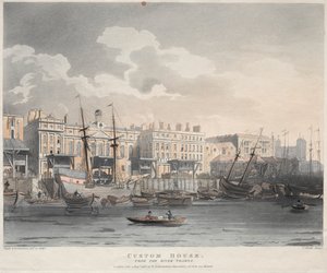 Customs House, from the Thames River, 1808 by J. Bluck