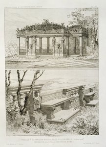 Pergola of La Maison Rouge near Villemomble, designed by Cordier, and terrace of the Villa Borghese, Rome by J. Boussard