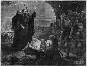 Christian Missionaries Interrupting a Human Sacrifice