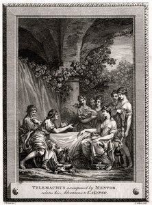 Telemachus Accompanied by Mentor, Relates His Adventures to Calypso, 1774 by J. Collyer