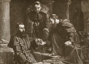 Hiding Treasure at the Suppression of a Monastery, Illustration from The Church of England: A History for the People by H.D.M. Spence-Jones, pub. c.1910
