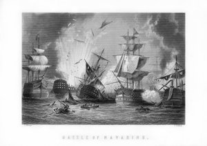 The Naval Battle of Navarino, 20th October 1827 by J. Godfrey