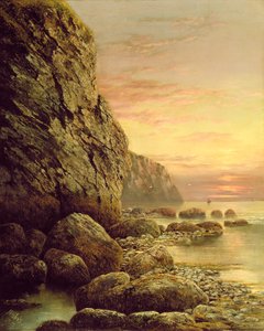 Seascape with Cliff at Sunset, 1889
