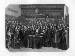 The swearing of the oath of ratification of the treaty of Münster by J. H. Rennefeld