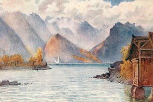 The Savoy Alps from the Bathing Place at Clarens, JHL by J. Hardwicke Lewis
