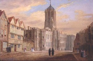 Oxford: Tom Tower and the West Front of Christ Church College by J. Harwood