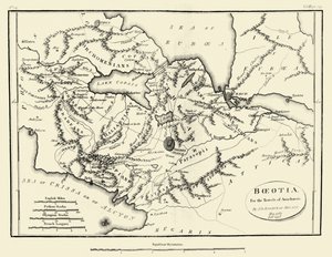 Map of Ancient Boeotia by J. J. Barthélemy