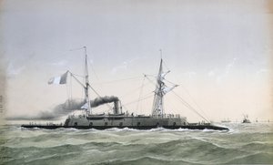 French Navy ironclad coastguard vessel Le Rochambeau, c. 1870 by J. Koerner