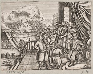 Illustration to Adam Olearius, “Persianischer Rosenthal von einem Sinnreichen Poeten Schich Saadi [...]”, Schleswig 1660 by J. Muller