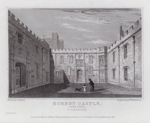 Hornby Castle, Inner Court, Yorkshire by John Preston Neale
