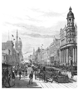 Collins Street Looking East, Melbourne, Victoria, Australia by J. R. Ashton
