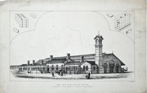 New station at Dover. London, Chatham and Dover Railway. 1860 by J. R. Jobbins