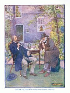Carlyle and Tennyson talked and smoked together, from English Literature published by T C & EC Jack, c.1920