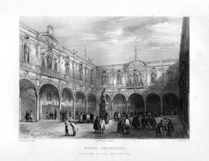 The Royal Exchange, London, 19th century by J. Woods