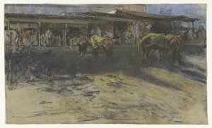 Pack Donkeys at the Grand Market in Tangier by Jac van Looij
