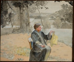 Portrait of Sister Helena in the Garden by Jacek Malczewski