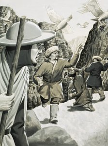 Unidentified Chinese soldiers attacked by birds by Jack Keay