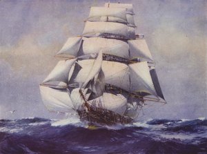 Clipper ship Lightning in full sail