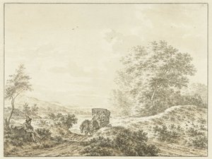 Hilly Landscape with Carriage by Jacob  Cats