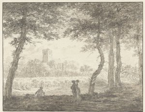 Muiderberg, Seen from the High Road by Jacob  Cats
