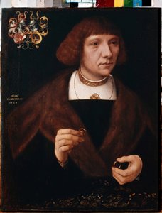Portrait of a Man with Rings by Jacob Claesz. von Utrecht