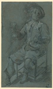 Seated Cavalier with Wine Glass, 1650–60 by Jacob Duck