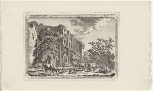 Cattle at the Ruins of Brederode by Jacob Elias van Varelen