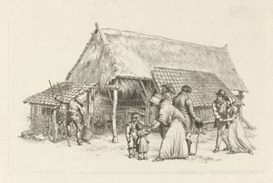 Company in Front of a Barn (series title: Study Prints / Etudes Gravées) by Jacob Ernst Marcus