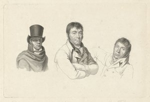 Portraits of Jan Kamphuysen, Dirk Versteegh, and Hendrik de Flines by Jacob Ernst Marcus