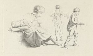 Study Sheet with a Sleeping Woman and a Hunter (Study Prints / Etudes Gravées)