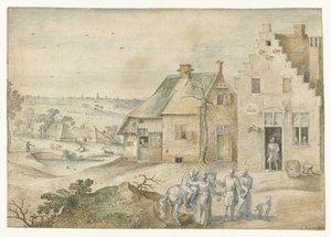 Landscape with the Good Samaritan by Jacob Grimmer