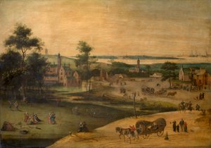 Village at the Scheldt by Jacob Grimmer