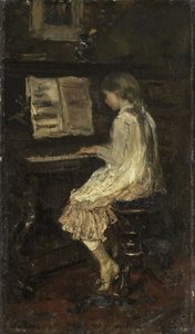 Girl at the Piano by Jacob Henricus or Hendricus Maris