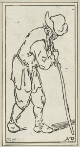 Man Leaning on a Stick by Jacob Hoolaart