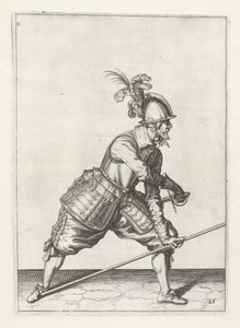 Soldier with Lance Drawing Sword