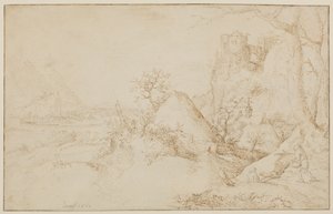 Landscape with Two Peasants and a Dog