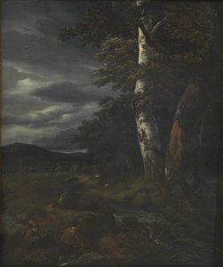 Landscape with a Hunting Scene by Jacob van Ruisdael