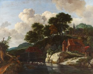 Hilly Landscape with a Watermill