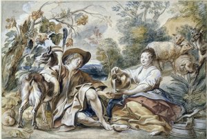 Shepherd Couple by Jacob Jordaens