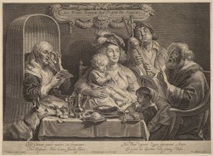 As the Old Sing, So the Young Twitter by Jacob Jordaens