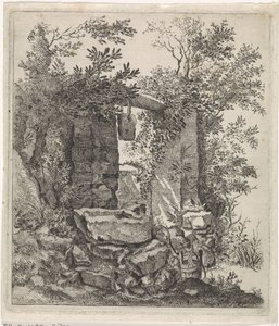 Dilapidated Stone Gate in a Landscape