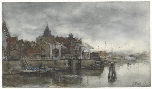 The Buitenkant with the Schreierstoren in Amsterdam by Jacob Maris